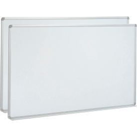 Global Industrial™ Porcelain Dry Erase Whiteboard - 72""W x 48""H - Pack of 2
