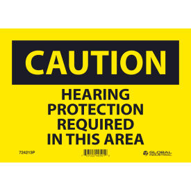 Global Industrial™ Caution Hearing Protection Required 7x10 Pressure Sensitive Vinyl