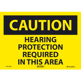 Global Industrial™ Caution Hearing Protection Required 10x14 Pressure Sensitive Vinyl