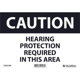 Global Industrial™ Caution Hearing Protection Required 7x10 Rigid Plastic