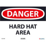 Global Industrial™ Danger Hard Hat Area 10x14 Rigid Plastic
