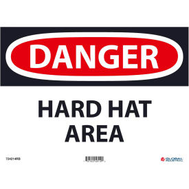 Global Industrial™ Danger Hard Hat Area 10x14 Rigid Plastic