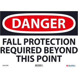 Global Industrial™ Danger Fall Protection Required 10x14 Pressure Sensitive Vinyl