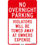 Global Industrial™ No Overnight Parking Violators Will Be Towed 18x12 .063 Aluminum