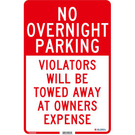 Global Industrial™ No Overnight Parking Violators Will Be Towed 18x12 .063 Aluminum