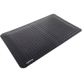 Global Industrial™ Diamond-Plate Anti Fatigue Mat 9/16"" Thick 3' x Cut to 75' Black