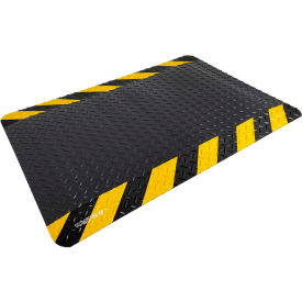 Global Industrial™ Diamond-Plate Anti Fatigue Mat 9/16"" Thick 4' x Cut to 75' Blk/Chevron