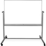 Global Industrial™ Mobile Reversible Magnetic Whiteboard - 96""W x 48""H - Steel - Silver Frame
