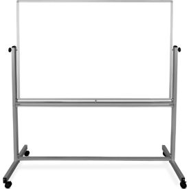 Global Industrial™ Mobile Reversible Magnetic Whiteboard - 96""W x 48""H - Steel - Silver Frame