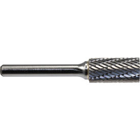 Global Industrial Cylindrical No Endcut Bur Single Cut 1/8"" Shank Dia. 1/4"" Len of Cut