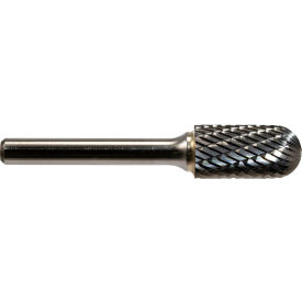 Global Industrial Radius Cylindrical Bur Double Cut 3""L x 1/8"" Shank Dia. 1/8"" Cut Dia.