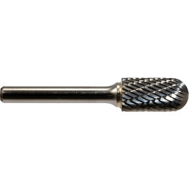 Global Industrial Radius Cylindrical Bur Aluma Cut 2-3/4""L x 1/4"" Shank Dia. 1/2"" Cut Dia.