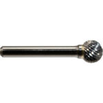 Global Industrial Ball Shaped Bur Single Cut 2""L x 1/8"" Shank Dia. 1/8"" Cut Dia.