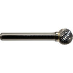 Global Industrial Ball Shaped Bur Double Cut 1-1/2 ""L x 1/8"" Shank Dia. 1/8"" Len of Cut
