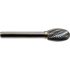 Global Industrial Oval Shaped Bur Aluma Cut 2-5/8""L x 1/4"" Shank Dia. 5/8"" Len of Cut