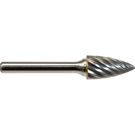 Global Industrial Pointed Tree Shaped Bur For Stainless Steel 1-1/2""L x 1/8"" Shank Dia.