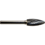 Global Industrial Flame Shaped Bur Double Cut 2-1/2""L x 1/4"" Shank Dia.
