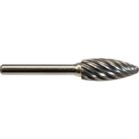 Global Industrial Flame Shaped Bur For Stainless Steel 3""L x 1/4"" Shank Dia.