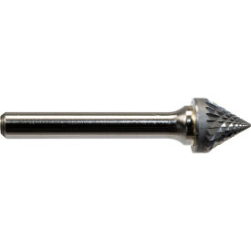 Global Industrial 60 Degree Cone Bur Double Cut 2-3/16""L x 1/4"" Shank Dia.