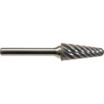 Global Industrial Radius Cone Shaped Bur For Stainless Steel 2-5/8""L x 1/4"" Shank Dia.