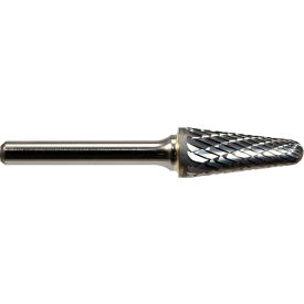 Global Industrial Radius Cone Shaped Bur Double Cut 3""L x 1/8"" Shank Dia.