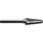 Global Industrial Radius Cone Shaped Bur Double Cut 7-1/8""L x 1/4"" Shank Dia.