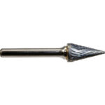 Global Industrial Pointed Cone Bur Double Cut 2""L x 1/4"" Shank Dia. 1/2"" Len of Cut