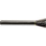 Global Industrial Inverted Cone Shaped Bur Double Cut 1-1/2""L x 1/8"" Shank Dia.
