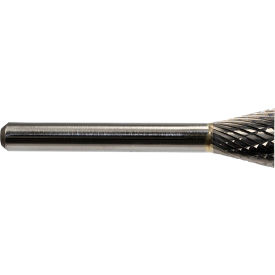 Global Industrial Inverted Cone Shaped Bur Double Cut 1-1/2""L x 1/8"" Shank Dia.