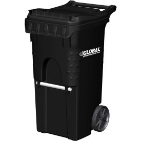 Global Industrial™ Mobile Trash Container 35 Gallon Black