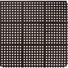 Global Industrial Interlocking Drainage Mat 3'W x 3'L 5/8"" Thick Black