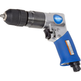 Global Industrial™ Reversible Pistol Grip Air Drill Keyless 3/8"" Chuck 2000 RPM