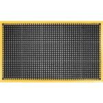 Global Industrial™ Drainage Mat 2'W x 3'L 7/8"" Thick Black/Yellow Border