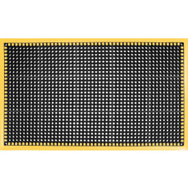 Global Industrial™ Drainage Mat 2'W x 3'L 7/8"" Thick Black/Yellow Border