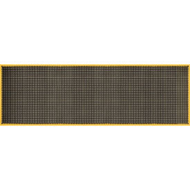 Global Industrial Drainage Mat 3'W x 10'L 7/8"" Thick Black/Yellow Border