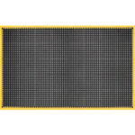 Global Industrial™ Drainage Mat 3'W x 3'L 7/8"" Thick Black/Yellow Border