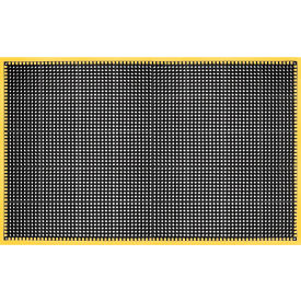 Global Industrial™ Drainage Mat 3'W x 3'L 7/8"" Thick Black/Yellow Border
