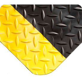Global Industrial™ Diamond-Plate Anti Fatigue Mat 9/16"" Thick 2'W x 3'L Black/Yellow
