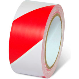 Global Industrial™ Striped Hazard Warning Tape 2""W x 108'L 5 Mil Red/White 1 Roll