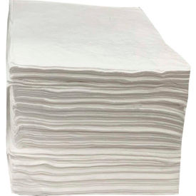Global Industrial™ Oil Only Sorbent Pads Medium-weight 15""W x 18""L White 100/Pack
