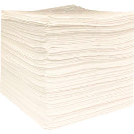 Global Industrial™ Oil Only Sorbent Pads Heavyweight 15""W x 18""L White 100/Pack